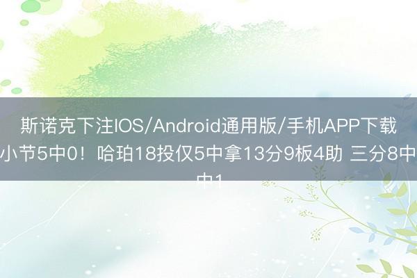 斯诺克下注IOS/Android通用版/手机APP下载 小节5中0！哈珀18投仅5中拿13分9板4助 三分8中1