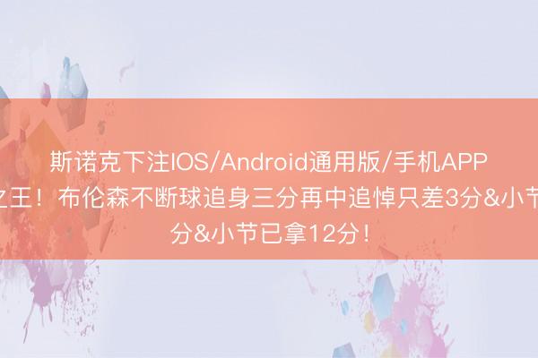 斯诺克下注IOS/Android通用版/手机APP下载 小节之王！布伦森不断球追身三分再中追悼只差3分&小节已拿12分！