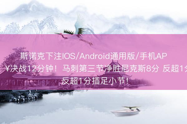 斯诺克下注IOS/Android通用版/手机APP下载 🔥决战12分钟！马刺第三节净胜尼克斯8分 反超1分插足小节！