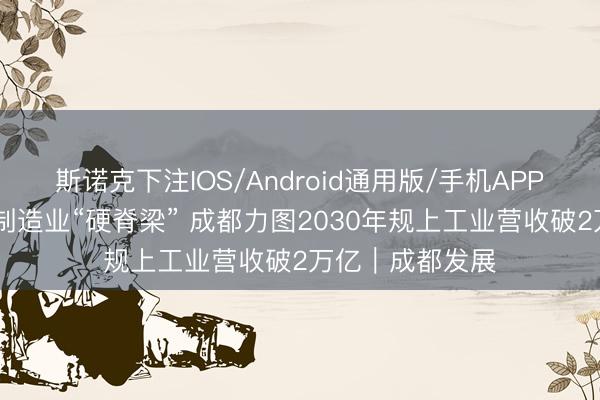 斯诺克下注IOS/Android通用版/手机APP下载 挺来源进制造业“硬脊梁” 成都力图2030年规上工业营收破2万亿｜成都发展
