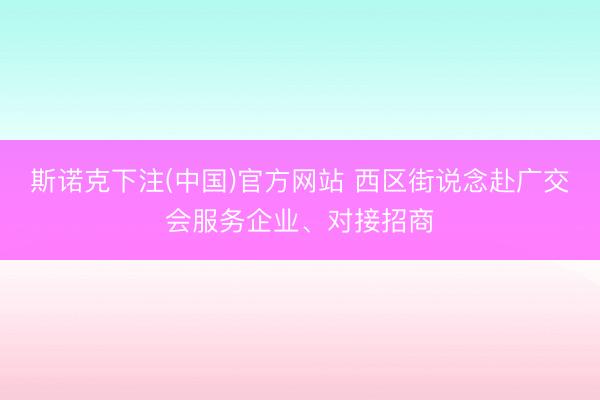 斯诺克下注(中国)官方网站 西区街说念赴广交会服务企业、对接招商