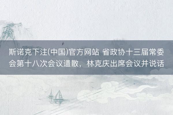 斯诺克下注(中国)官方网站 省政协十三届常委会第十八次会议遣散,林克庆出席会议并说话